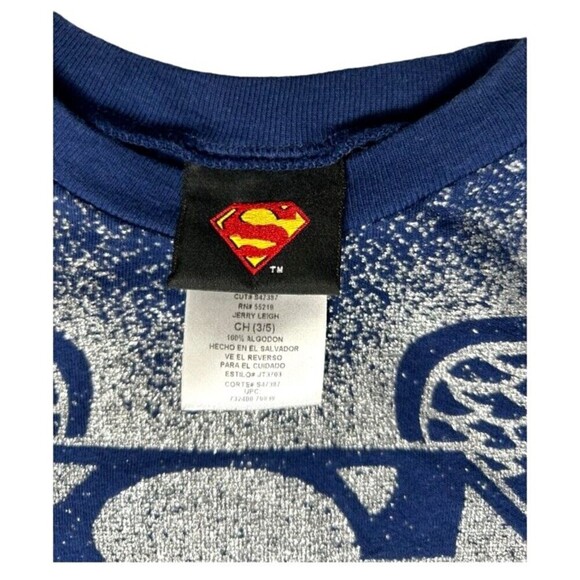 Supergirl S Navy Graphic Tee 100% Cotton Burnout Glitter Y2K DC Comics Hero - Picture 9 of 9
